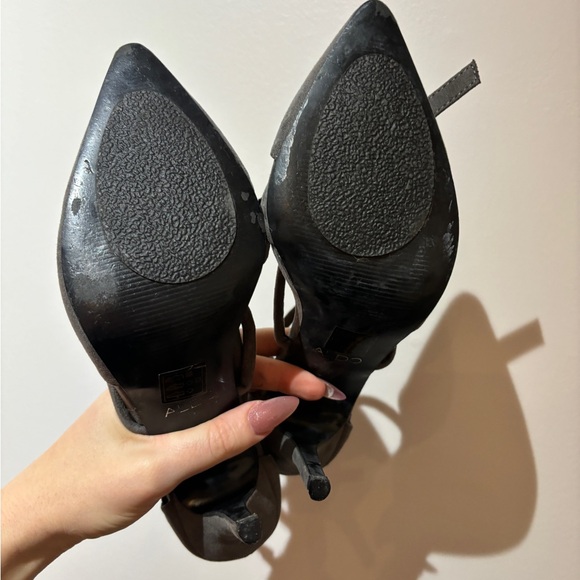 Aldo Grey Suede Strappy Heels - Picture 4 of 5